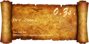Orr Zseni névjegykártya